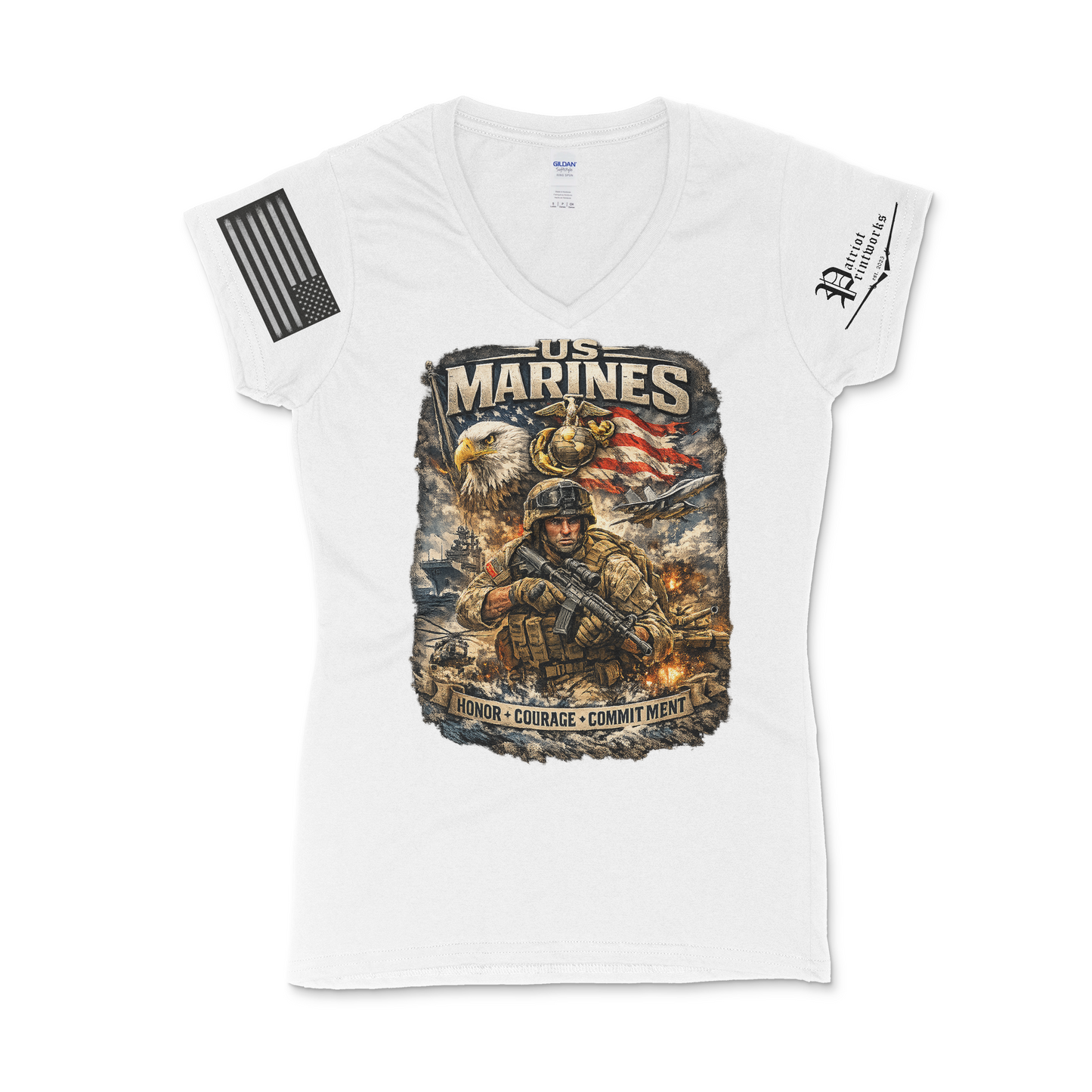 U.S.M.C. Women's V-Neck T-Shirt