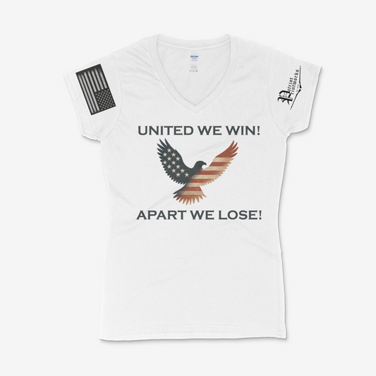 United We Win Ladies V-Neck T-Shirt